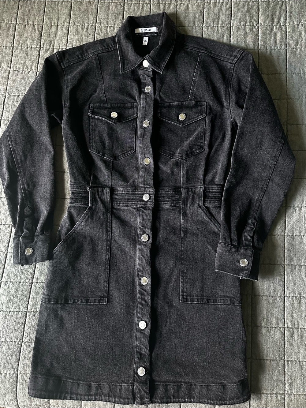 Derek Lam 10 Crosby Lyla Denim Utility Dress washed black size 4